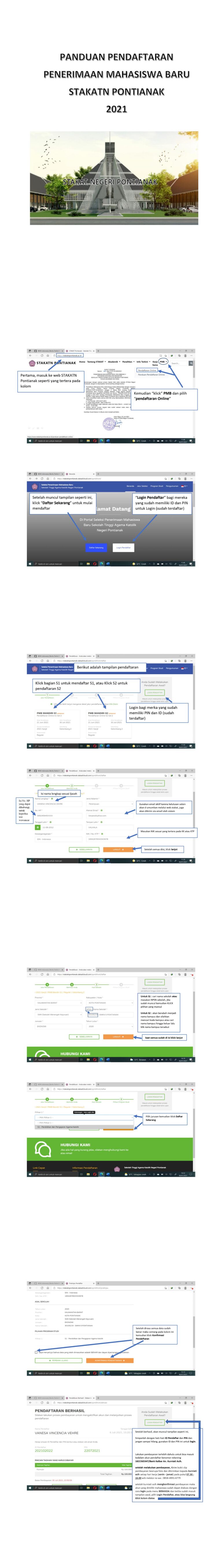 Panduan Pendaftaran Mahasiswa Baru STAKatN Pontianak